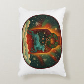 神秘的な冬の雄鹿 アクセントクッション (正面(垂直))