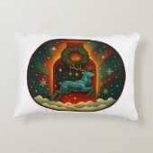 神秘的な冬の雄鹿 アクセントクッション (裏面)