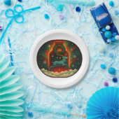 神秘的な冬の雄鹿 ペーパープレート (パーティー)