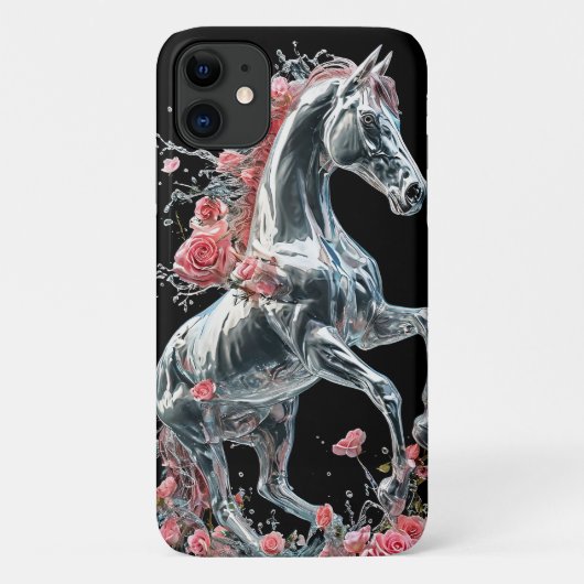 神秘的な冬の馬 アートデザイン 氷点下の馬 Case-Mate iPhoneケース (裏面)