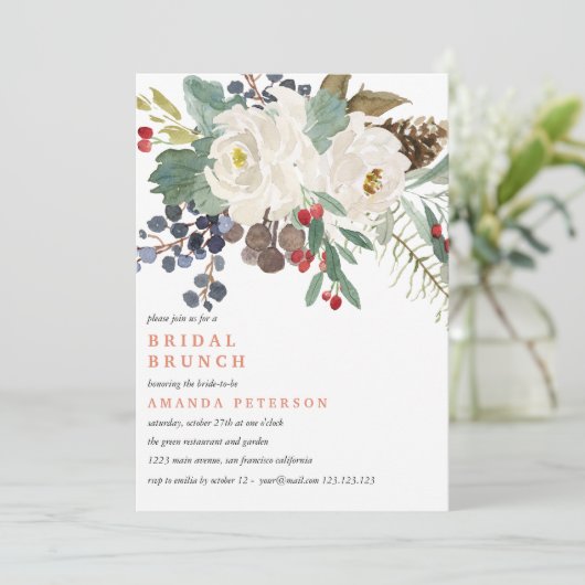 神秘的な冬 |の結婚ブライダルブランチ 招待状 (スタンド正面)