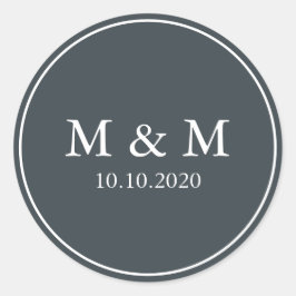 神秘的な冬 |の結婚モノグクラシックラム ラウンドシール