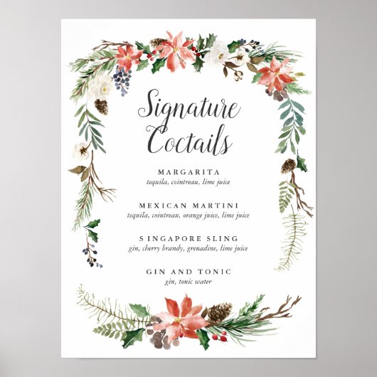 神秘的な冬 |シグネチャーカクテルメニューの署名 ポスター (正面)