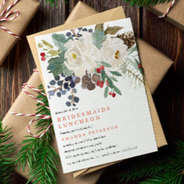 神秘的な冬 |ブリデスメイド結婚ルンチョンV2 招待状