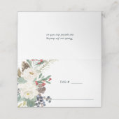 神秘的な冬 |ボタニカル結婚のテーブルの場所 プレイスカード (外部開封)