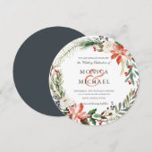 神秘的な冬 |植物学リース結婚ズ 招待状 (正面/裏面)