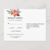 神秘的な冬 | 花のウェディング  出席者向け食事選択 インビテーションポストカード (裏面)