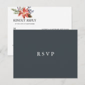 神秘的な冬 | 花のウェディング  出欠食事選択 インビテーションポストカード (正面/裏面)