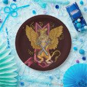 神秘的な刀剣のグリフィン ペーパープレート (パーティー)