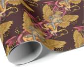 神秘的な刀剣のグリフィン ラッピングペーパー (ロールコーナー)