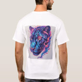 神秘的な効果が魅力的なコズミック レオパードの肖像 Tシャツ (裏面)