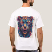 神秘的な効果が魅力的なコズミック レオパードの肖像 Tシャツ (裏面)