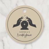 神秘的な十二星座タロットカード 天上のブライダルシャワー フェイバータグ (裏面)