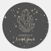 神秘的な十二星座タロット天体ブライダルシャワー ラウンドシール (正面)