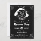 神秘的な占い師の神秘的ハローウィンパーティ 招待状 (正面)