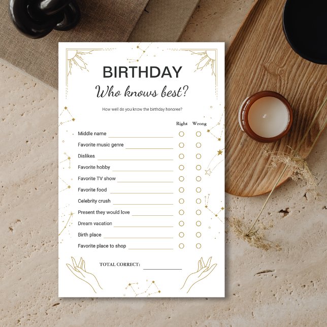 神秘的な占星術ムーンバースデーパーティーゲーム (Mystic Horoscope Moon Birthday Party Game)