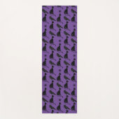 神秘的な占星術 黒猫 ラベンスター ヨガマット (正面)