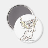 神秘的な反射飛んでいるドッグマグネット マグネット (正面/裏面)