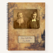 神秘的な古いファッションドヴィンテージノートテンプレート ノートブック (正面)