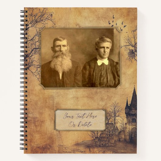 神秘的な古いファッションドヴィンテージノートテンプレート ノートブック (正面)