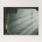 神秘的な古代の寺院の上に太陽が輝く ジグソーパズル (横)