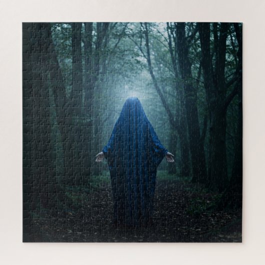 神秘的な古代の森に盲目の不気味な精神 ジグソーパズル (縦)