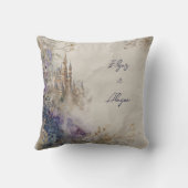 神秘的な城魅惑の森結婚の クッション (裏面)