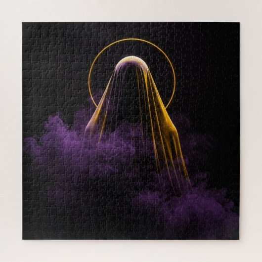 神秘的な塵の中の紫と黄色の未知の精神 ジグソーパズル (縦)