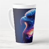 神秘的な夕日の風景が広がるワシ カフェラテマグ (左アングル)