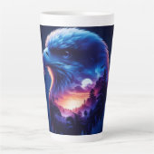 神秘的な夕日の風景が広がるワシ カフェラテマグ (正面)