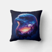 神秘的な夕日の風景が広がるワシ クッション (裏面)