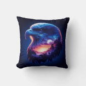 神秘的な夕日の風景が広がるワシ クッション (正面)