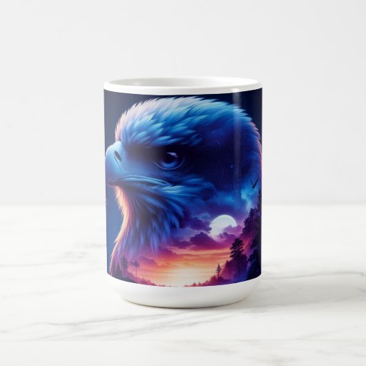 神秘的な夕日の風景が広がるワシ コーヒーマグカップ (中央)