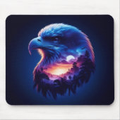 神秘的な夕日の風景が広がるワシ マウスパッド (正面)