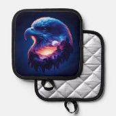 神秘的な夕日の風景が広がるワシ 鍋敷き (正面/裏面)