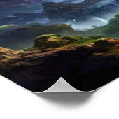 神秘的な夕暮れファンタジー風景ポスター ポスター (角)