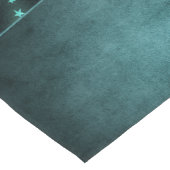 神秘的な夕暮れ星 |深いティール(緑がかった色)グリーンネオングロー ショートテーブルランナー (コーナー)