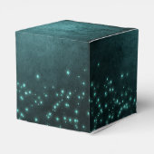 神秘的な夕暮れ星 |深いティール(緑がかった色)グリーンネオングロー フェイバーボックス (裏面サイド)