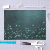 神秘的な夕暮れ星 |深いティール(緑がかった色)グリーンネオングロー 薄葉紙 (クラフト)