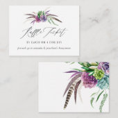 神秘的な多糖ブライダルシャワーラッフルチケット エンクロージャーカード (正面/裏面)