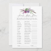 神秘的な多肉植物のブライダルシャワーゲーム 招待状 (正面)