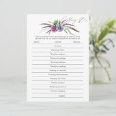 神秘的な多肉植物のブライダルシャワーゲーム 招待状 (スタンド正面)