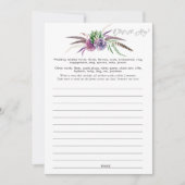 神秘的な多肉植物のブライダルシャワーゲーム 招待状 (正面)