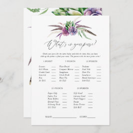 神秘的な多肉植物のブライダルシャワーゲーム 招待状