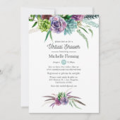 神秘的な多肉植物バーチャルベビーまたはブライダルシャワー 招待状 (正面)