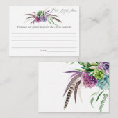 神秘的な多肉植物ブライダルシャワーデイトナイトアイディア エンクロージャーカード (正面/裏面)