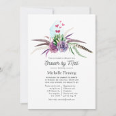 神秘的な多肉植物ブライダルシャワーバイメール 招待状 (正面)