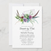 神秘的な多肉植物ブライダルシャワーバイメール 招待状 (正面)