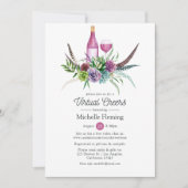 神秘的な多肉植物 ワイン バーチャル ブライダル シャワー 招待状 (正面)