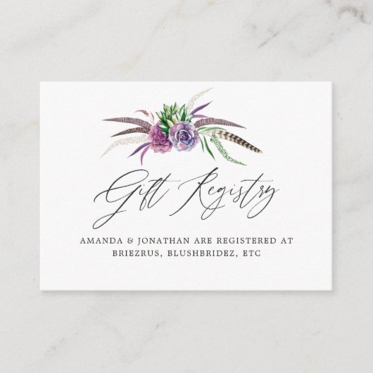 神秘的な多肉類ブライダルシャワーディスプレイシャワー エンクロージャーカード (正面)